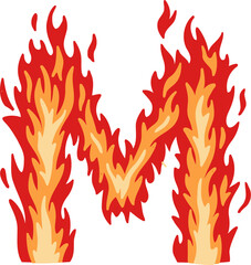 Flame Alphabet Letter M