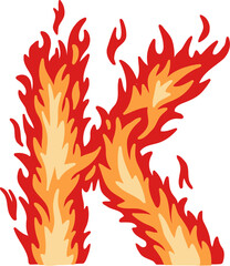 Flame Alphabet Letter K