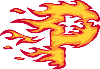 Fire Alphabet Letter P