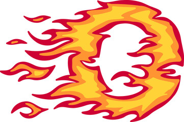 Fire Alphabet Letter O