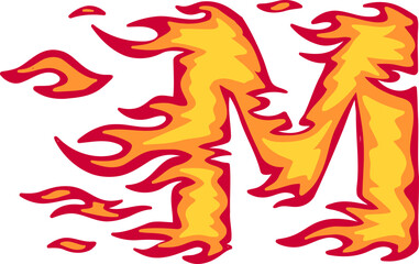 Fire Alphabet Letter M