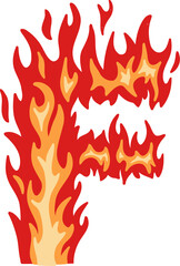 Flame Alphabet Letter F