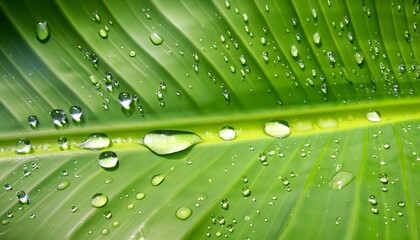 Beautiful green leaf with water drops, mesmerizing nature photography , generative AI