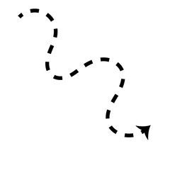 Abstract Arrow Dashed Line Doodle 