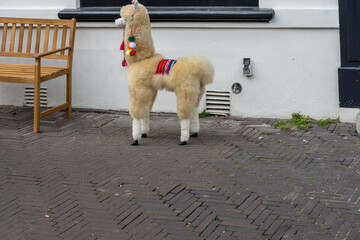 Netherlands, Hague, toy alpacca on a street