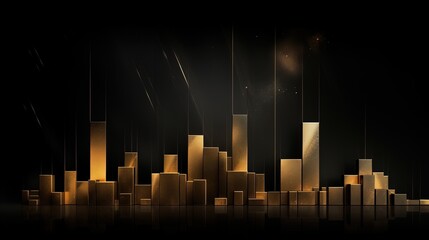 Golden Candles of the Stock Market. Generative AI.