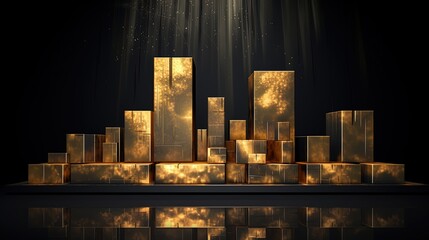 Golden Candles of the Stock Market. Generative AI.