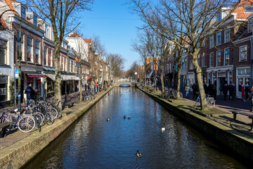 Netherlands, Delft, a water canal