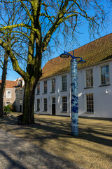 Netherlands, Delft, Museum Prinsenhof Delft, blue china light tower