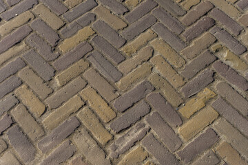 Netherlands, Delft, criss cross patterns on a street
