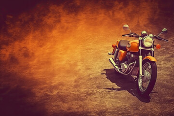 motorcycle on color background, copyspace for your individual text