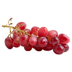 Close-up of a bunch of fresh ripe grapes isolated on transparent background