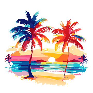 beach with palm trees