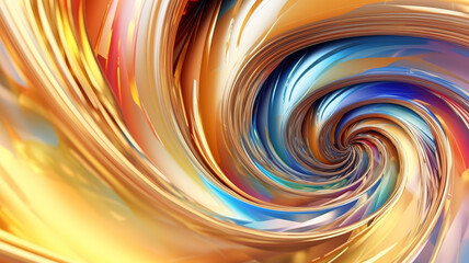 Fototapeta na wymiar Wonderful Abstract colourful swirl golden background, Starburst dynamic wave. Generative ai