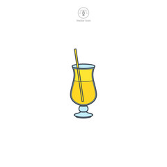 Lemonade Glass icon symbol vector illustration isolated on white background