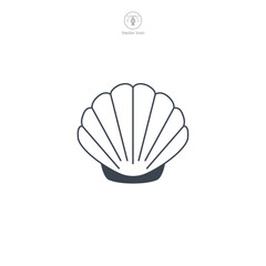 Seashell icon symbol vector illustration isolated on white background