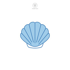 Seashell icon symbol vector illustration isolated on white background