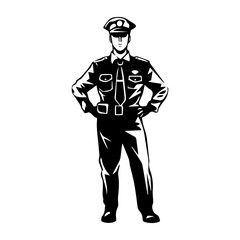 police officer silhouette illustration 