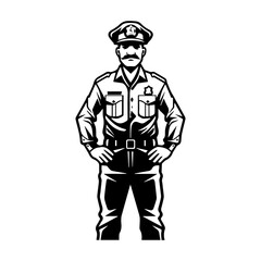 Fototapeta na wymiar police officer silhouette illustration 