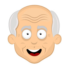 vector illustration face of grandfather or old man with a cheerful expression