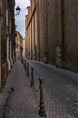 Historic downtown's view of Osimo city in Marche region, Italy