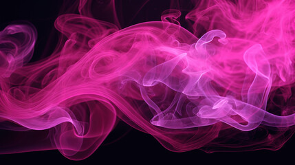 Fototapeta premium 2d pink smoke transitions on black background. Generative ai