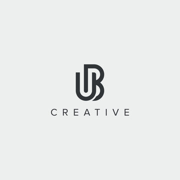 Alphabet letter UB BU logo template - vector.