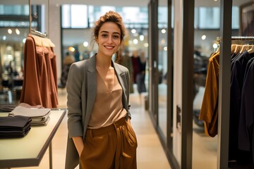 A woman wearing clothing in a store Generative AI