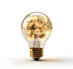 Light bulb with business ideas on a white background Generative AI