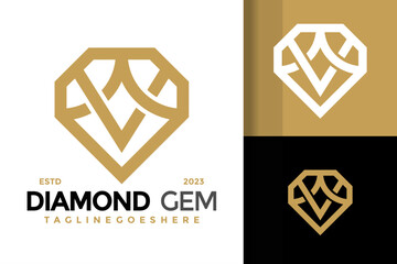 Letter A and V diamond logo design vector symbol icon illustration