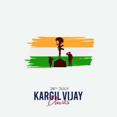 26th July Kargil Vijay Diwas Design Concept With Indian Flag and Army Social Media Post