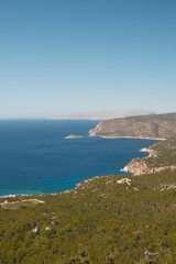 Fototapeta na wymiar View to the coastline from the Greek island Rhodes. 