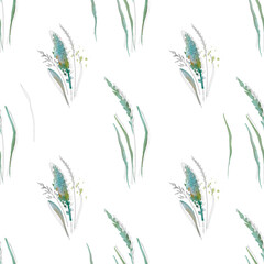 field herbs and flowers seamless
