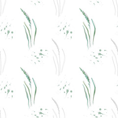 seamless pattern field herbs and flowers 2