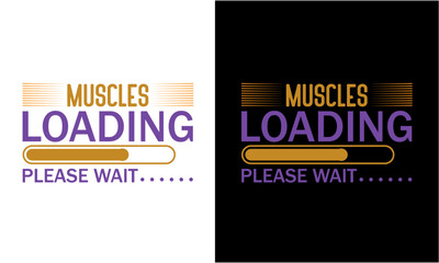 Obraz premium Muscles Loading Please Wait Svg File,