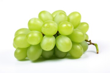 green grapes isolated on solid white background, created by Generative AI