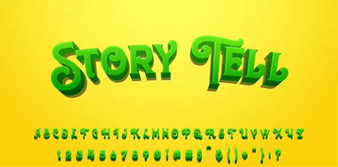 Font text effect in fairy tales story telling style