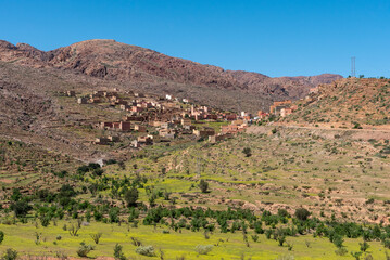 A small village in the Anti-Atlas mountains in Morocco