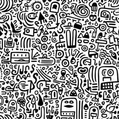 Contemporary Doodle: Seamless Modern Doodles