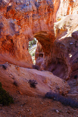 View of Natural Bridge in Bryce Canyon National Park in Utah during spring.
