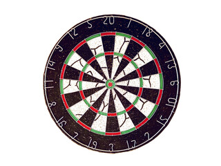 dart target on white background Isolated target front view. Dart game. aim and precision.