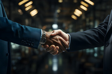 business people shaking hands meeting ai generated