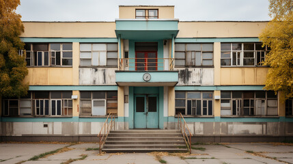 Whispers of the Past: the Abandoned Charm of an Old School Building, Generative AI