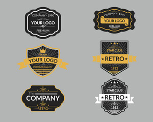 Vector logo and vintage logotypes element.