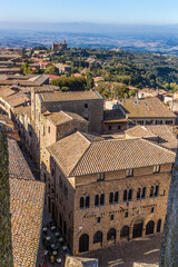Obraz premium Volterra, Italy. View of the city from above, in the foreground the episcopal house
