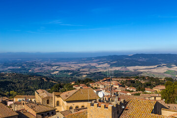 Fototapeta na wymiar Volterra, Italy. Scenic view from above