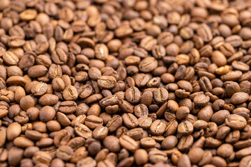 Fototapeta premium Roasted coffee beans pattern texture
