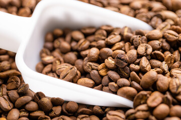 Roasted coffee beans pattern texture