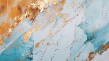 Marble background with glowing golden veins. Tender and dreamy design. Generative AI. Illustration for banner, poster, cover, brochure, presentation, print ads or packaging design template.