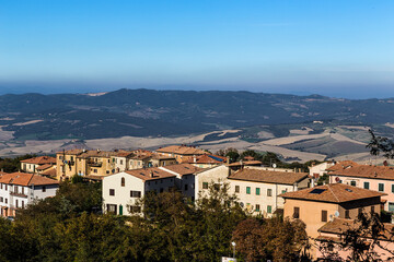 Fototapeta na wymiar Volterra, Italy. Aerial view of the city and surroundings
